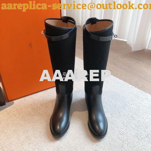 Replica Hermes Jumping Boot in calfskin with "H en Biais" motif H21212 4