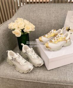 Replica Dior Vibe Sneaker White Mesh and Silver-Tone Leather KCK337 2