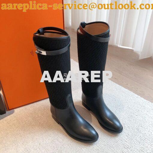 Replica Hermes Jumping Boot in calfskin with "H en Biais" motif H21212 6