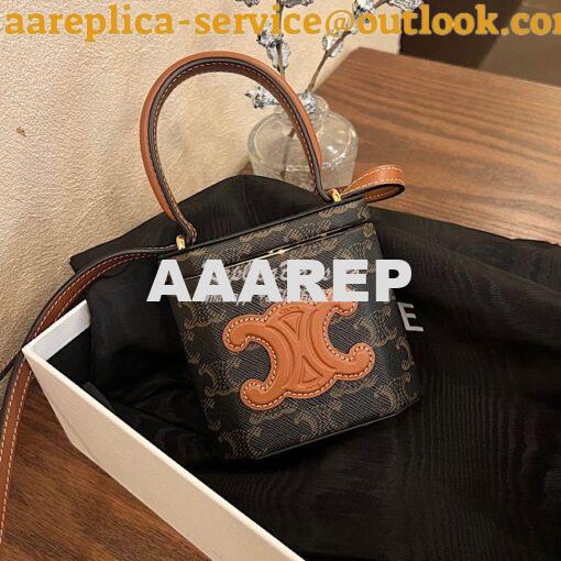 Replica Celine Lock Bag Cuir Triomphe In Triomphe Canvas And Calfskin