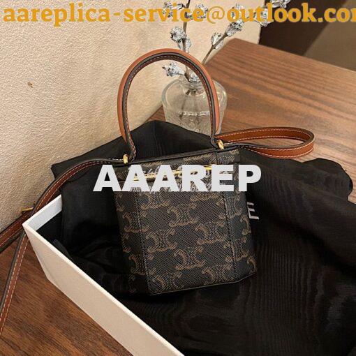 Replica Celine Lock Bag Cuir Triomphe In Triomphe Canvas And Calfskin 5