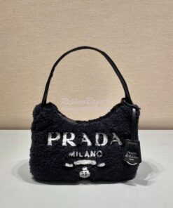 Replica Prada Re-edition 2000 Terry Mini-bag 1NE515 Black 2