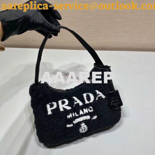 Replica Prada Re-edition 2000 Terry Mini-bag 1NE515 Black 3