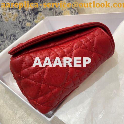 Replica Dior Medium Caro Bag Red Supple Cannage Calfskin M9242U 3