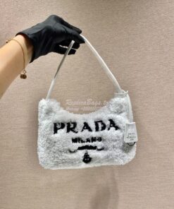 Replica Prada Re-edition 2000 Terry Mini-bag 1NE515 White