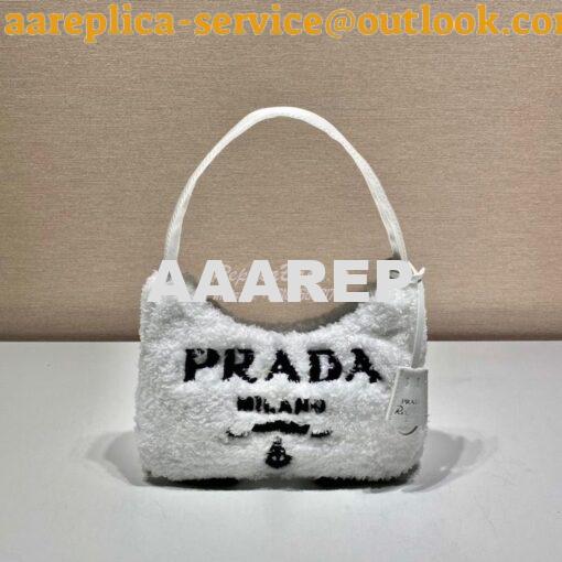 Replica Prada Re-edition 2000 Terry Mini-bag 1NE515 White 2