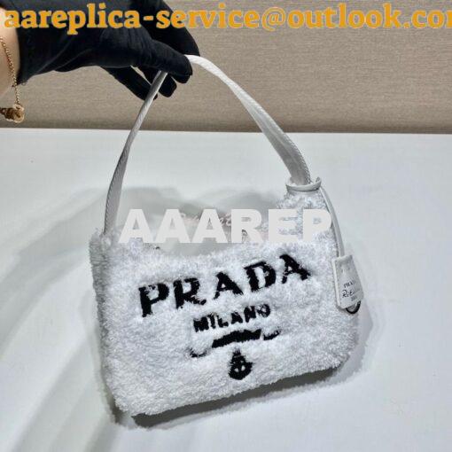 Replica Prada Re-edition 2000 Terry Mini-bag 1NE515 White 3