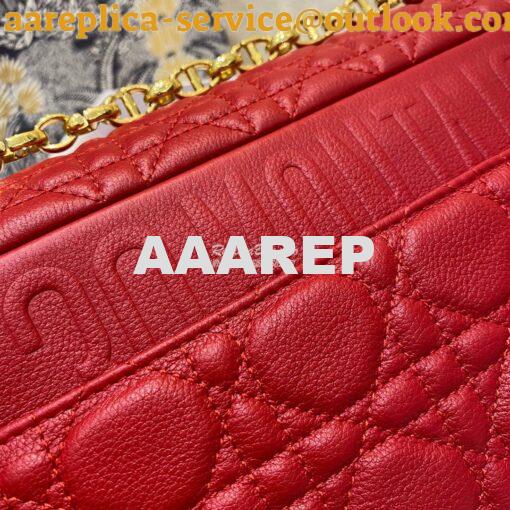 Replica Dior Medium Caro Bag Red Supple Cannage Calfskin M9242U 5