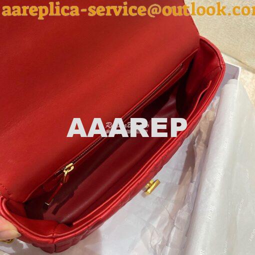 Replica Dior Medium Caro Bag Red Supple Cannage Calfskin M9242U 7