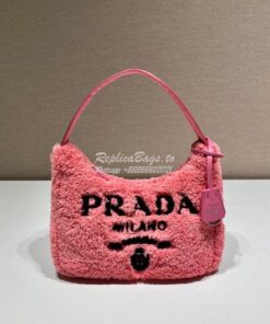 Replica Prada Re-edition 2000 Terry Mini-bag 1NE515 Pink 2