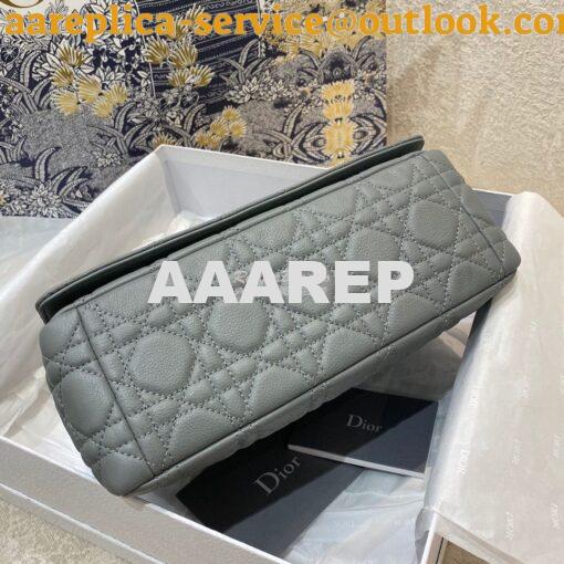 Replica Dior Medium Caro Bag Stone Gray Supple Cannage Calfskin M9242U 9