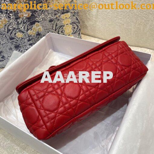 Replica Dior Medium Caro Bag Red Supple Cannage Calfskin M9242U 9