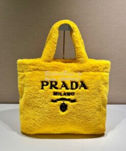 Replica Prada Terry Tote Bag 1BG130 Yellow