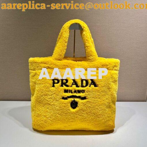 Replica Prada Terry Tote Bag 1BG130 Yellow