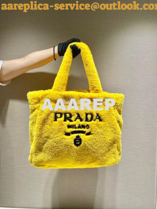 Replica Prada Terry Tote Bag 1BG130 Yellow 2