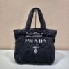 Replica Prada Terry Tote Bag 1BG130 White 12