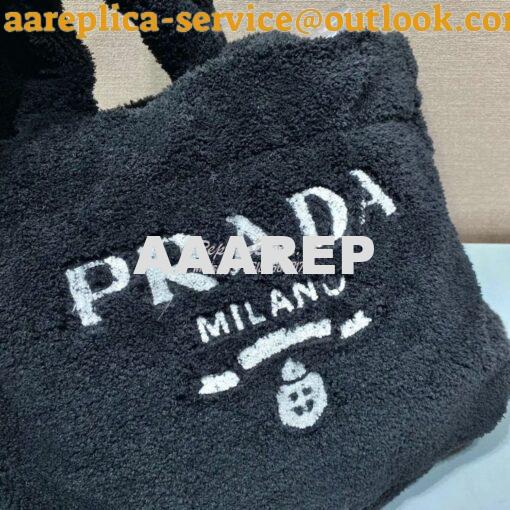 Replica Prada Terry Tote Bag 1BG130 Black 5