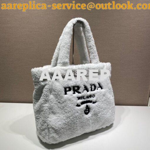 Replica Prada Terry Tote Bag 1BG130 White 3