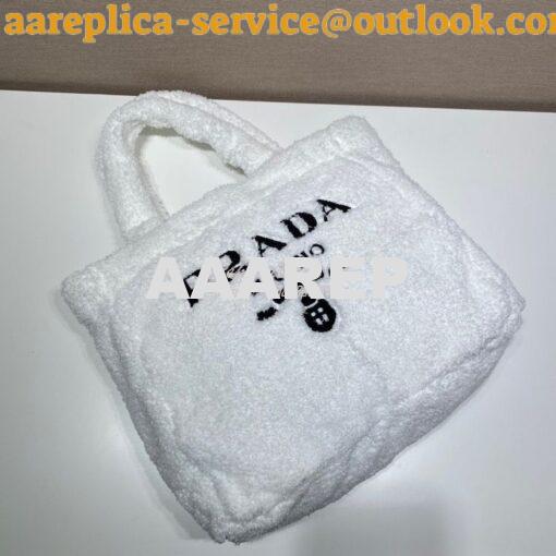 Replica Prada Terry Tote Bag 1BG130 White 4