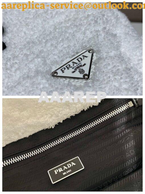 Replica Prada Terry Tote Bag 1BG130 White 5