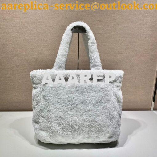 Replica Prada Terry Tote Bag 1BG130 White 9