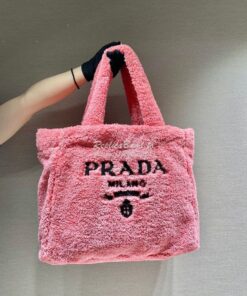 Replica Prada Terry Tote Bag 1BG130 Pink 2