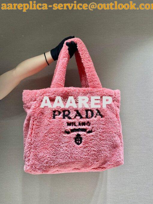 Replica Prada Terry Tote Bag 1BG130 Pink 2