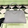 Replica Prada Brushed Leather Handbag 1BA327 Orange 15