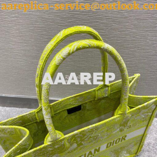 Replica Dior Book Tote bag in Lime Toile de Jouy Reverse Embroidery 6