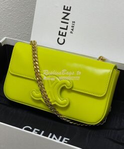 Replica Celine Chain Shoulder Bag Cuir Triomphe In Shiny Calfskin 1992