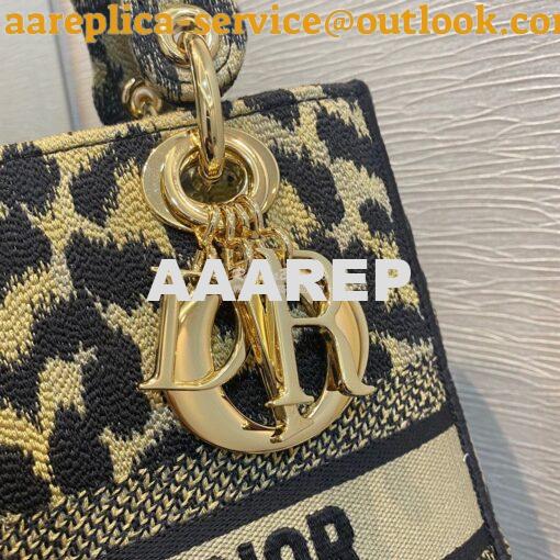 Replica Dior Medium Lady D-Lite Bag Beige Multicolor Mizza Embroidery 2