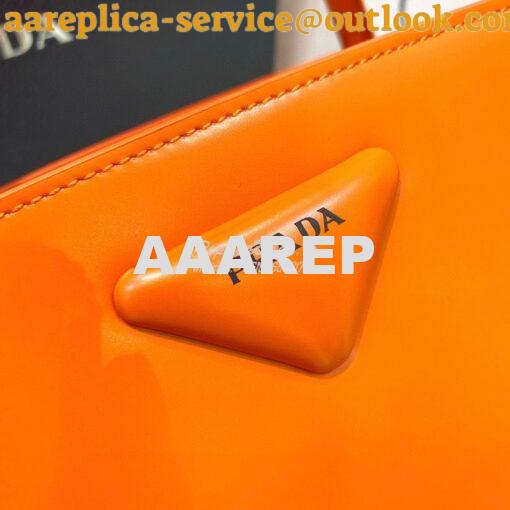 Replica Prada Brushed Leather Handbag 1BA327 Orange 6