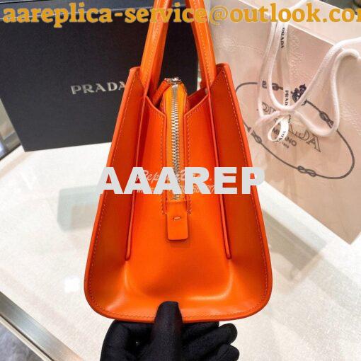 Replica Prada Brushed Leather Handbag 1BA327 Orange 7