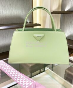 Replica Prada Brushed Leather Handbag 1BA327 Aqua 2