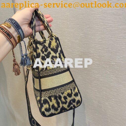 Replica Dior Medium Lady D-Lite Bag Beige Multicolor Mizza Embroidery 5