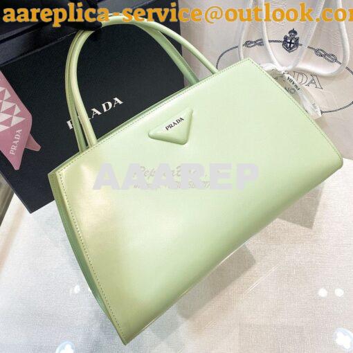 Replica Prada Brushed Leather Handbag 1BA327 Aqua 5