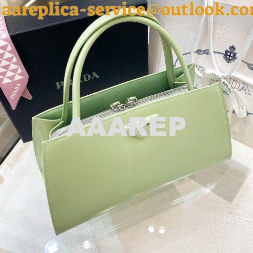 Replica Prada Brushed Leather Handbag 1BA327 Aqua 6