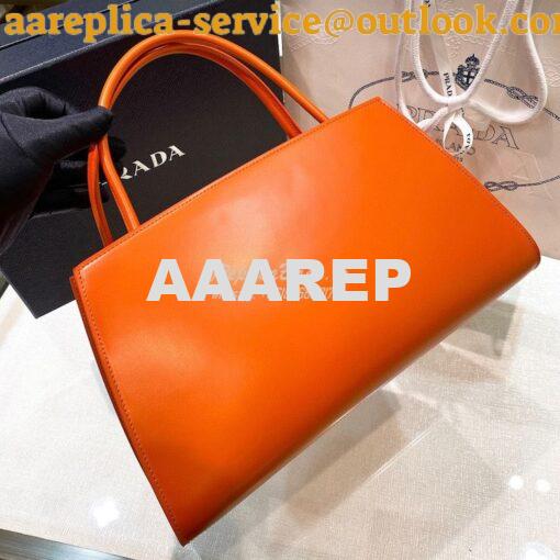 Replica Prada Brushed Leather Handbag 1BA327 Orange 13