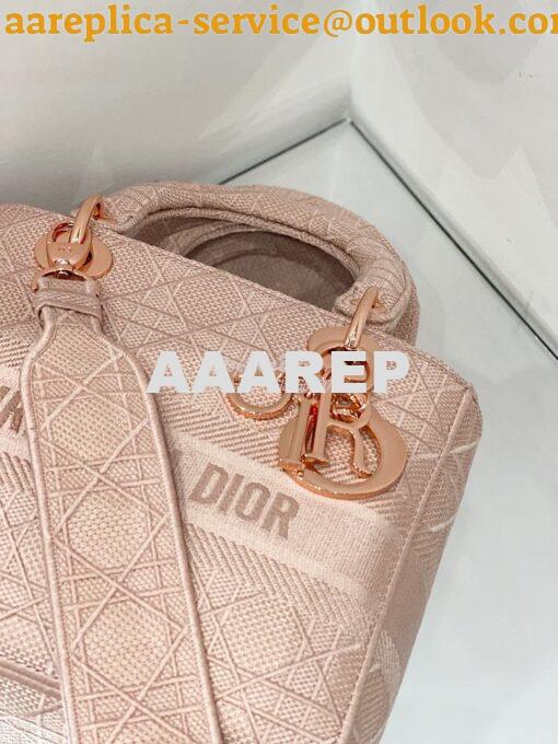 Replica Dior Medium Bois De Rose Lady D-Lite Bag Embroidered Cannage B 6