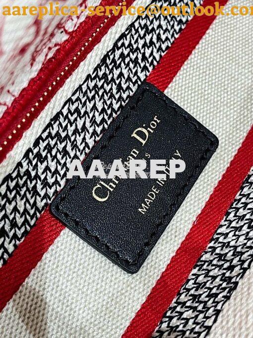 Replica Dior Medium Lady D-Lite Bag Red and White D-Royaume d'Amour Em 11