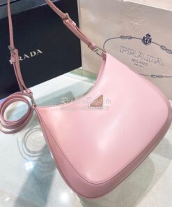 Replica Prada Cleo Brushed Leather Shoulder Bag with Strap Extension 1 2