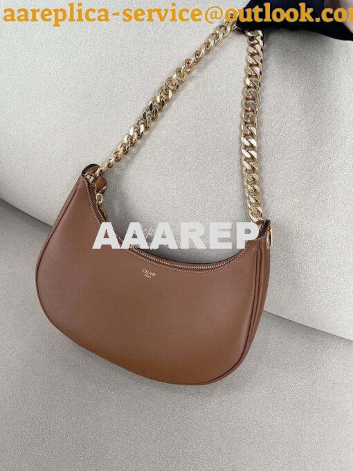 Replica Celine Medium Ava Chain In Smooth Calfskin 199583 Tan 4