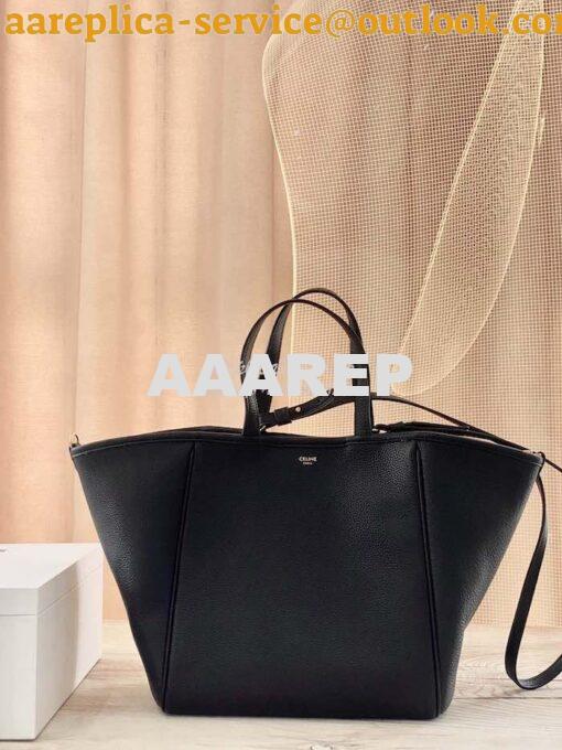 Replica Celine Small Folded Cabas In Grained Calfskin 194073 Black