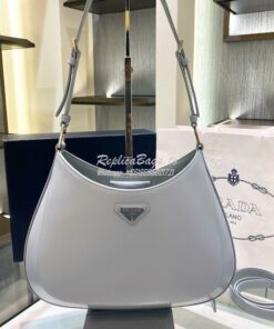 Replica Prada Cleo Brushed Leather Shoulder Bag with Strap Extension 1