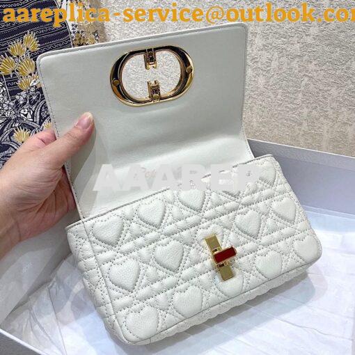 Replica Dior Small Dioramour Caro Bag Latte Cannage Calfskin with Hear 7