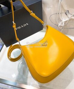 Replica Prada Cleo Brushed Leather Shoulder Bag with Strap Extension 1