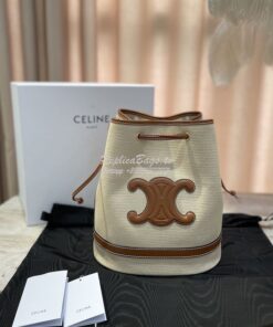 Replica Celine Seau Marin In Textile And Calfskin Natural / Tan 196752