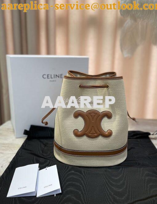 Replica Celine Seau Marin In Textile And Calfskin Natural / Tan 196752