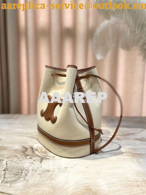 Replica Celine Seau Marin In Textile And Calfskin Natural / Tan 196752 2