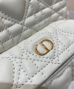 Replica Dior Mini Dioramour Backpack Latte Cannage Lambskin with Heart 2